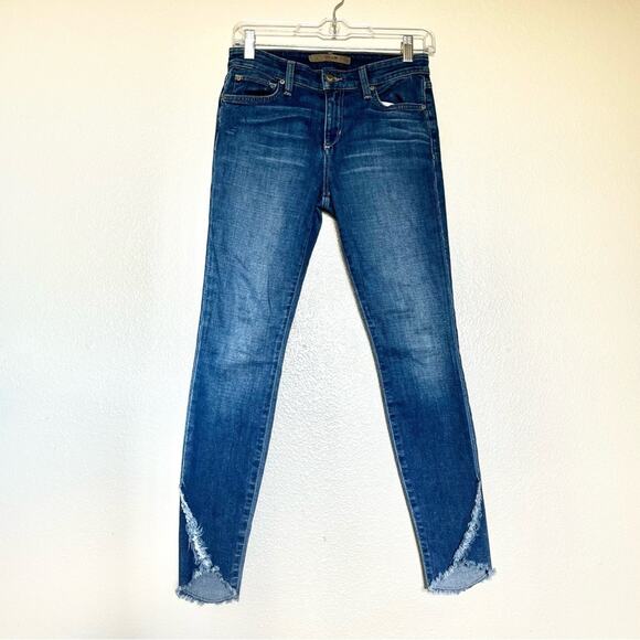 Joe’s The Icon Skinny Ankle Mid Rise Blue Denim jeans with tulip hem size 25 - Picture 2 of 6